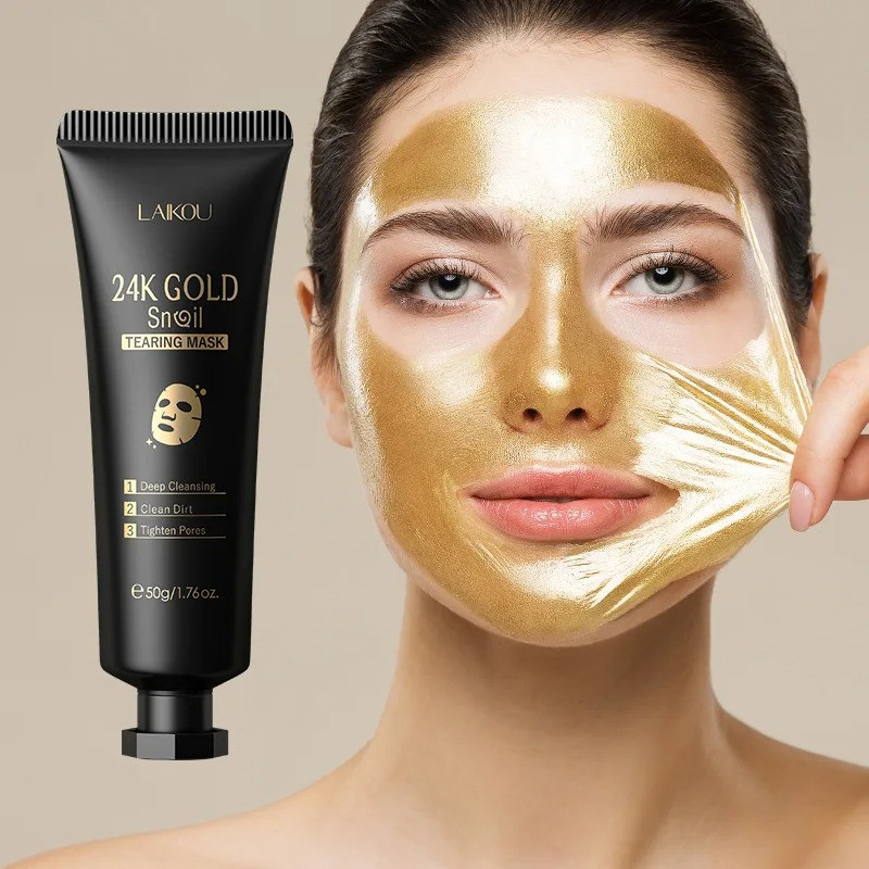 LAIKOU 24K Gold Sakura Peeling Face Mask Anti Wrinkle Whitening Blackhead Removal Facial Tear Off Mask Skin Care ProductsWomen's Clothing